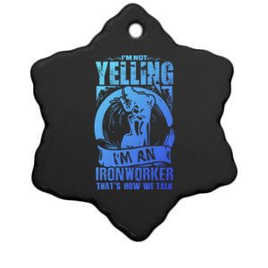 Funny Ironworker Gift For A Yelling Ironworker Gift Ceramic Star Ornament