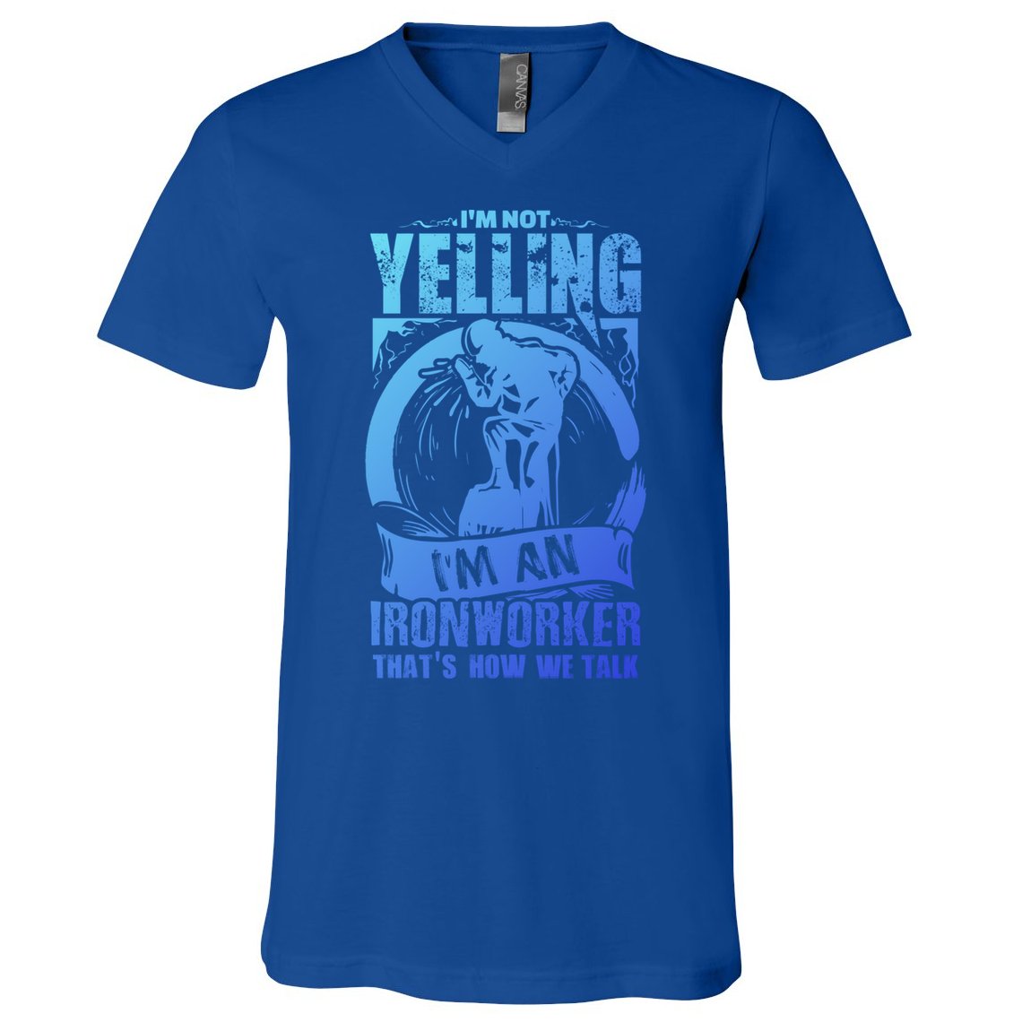 Funny Ironworker Gift For A Yelling Ironworker Gift V-Neck T-Shirt