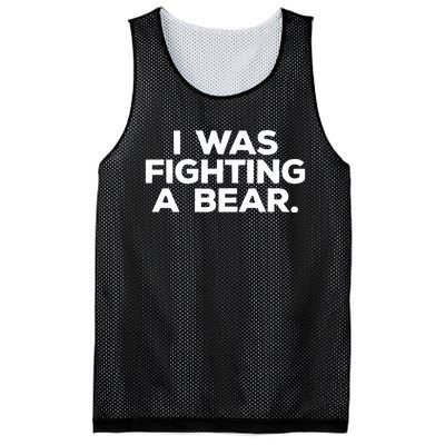 Funny Injury Get Well Gift I Was Fighting A Bear Mesh Reversible Basketball Jersey Tank