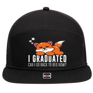 Funny I Graduated Can I Go Back To Bed Now Fox Graduation 7 Panel Mesh Trucker Snapback Hat