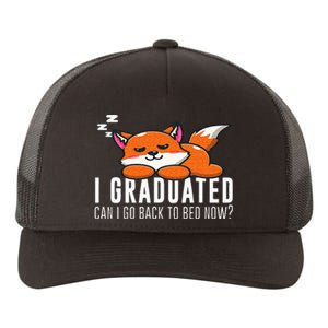 Funny I Graduated Can I Go Back To Bed Now Fox Graduation Yupoong Adult 5-Panel Trucker Hat