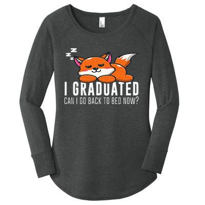 Funny I Graduated Can I Go Back To Bed Now Fox Graduation Women's Perfect Tri Tunic Long Sleeve Shirt