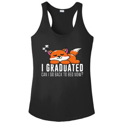 Funny I Graduated Can I Go Back To Bed Now Fox Graduation Ladies PosiCharge Competitor Racerback Tank