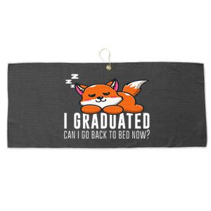 Funny I Graduated Can I Go Back To Bed Now Fox Graduation Large Microfiber Waffle Golf Towel