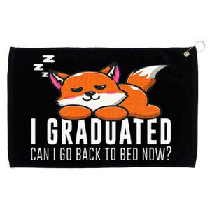 Funny I Graduated Can I Go Back To Bed Now Fox Graduation Grommeted Golf Towel