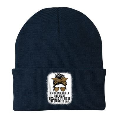 Funny I'm Going To Let God Fix It Knit Cap Winter Beanie