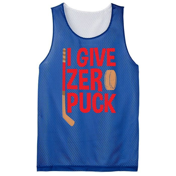 Funny I Give Zero Puck Hockey Puck Collectors Gift Funny Gift Mesh Reversible Basketball Jersey Tank