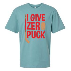 Funny I Give Zero Puck Hockey Puck Collectors Gift Funny Gift Sueded Cloud Jersey T-Shirt