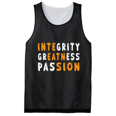 Funny Integrity Greatness Passion Cool Mesh Reversible Basketball Jersey Tank