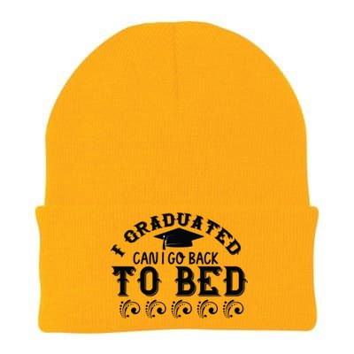 Funny I Graduated Can I Go Back To Bed Now Graduation Humor Knit Cap Winter Beanie