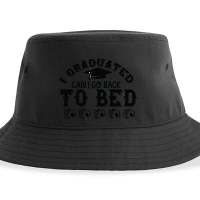 Funny I Graduated Can I Go Back To Bed Now Graduation Humor Sustainable Bucket Hat