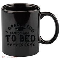 Funny I Graduated Can I Go Back To Bed Now Graduation Humor 11oz C Handle Ceramic Mug