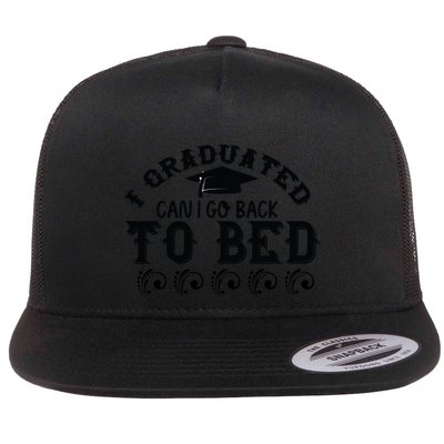 Funny I Graduated Can I Go Back To Bed Now Graduation Humor Flatbill Hat