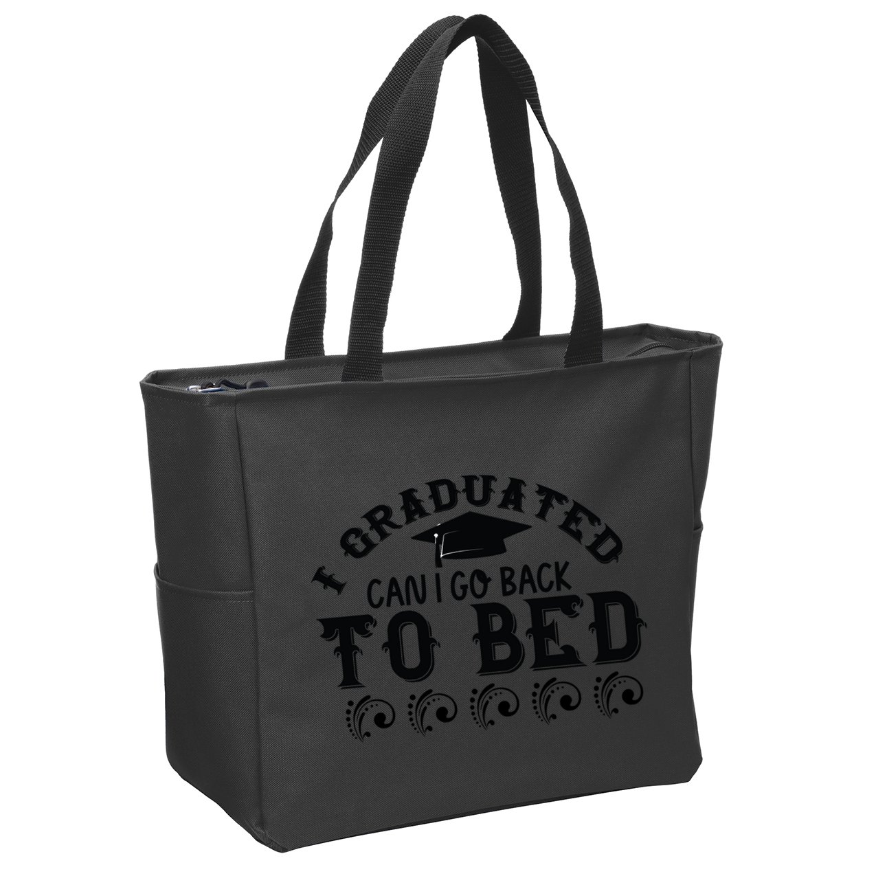 Funny I Graduated Can I Go Back To Bed Now Graduation Humor Zip Tote Bag