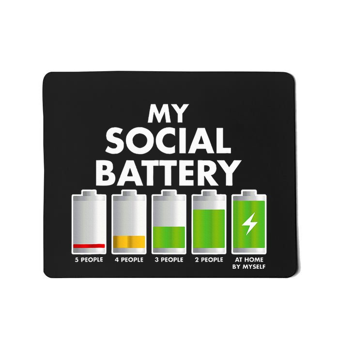Funny Introvert Gift My Social Battery With People Mousepad