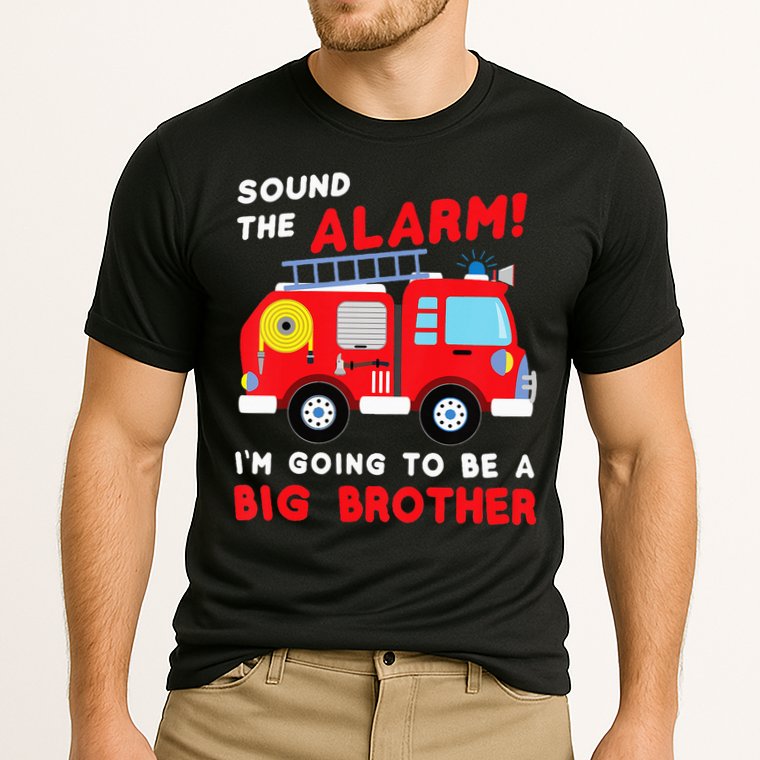 Firetruck I'm Going To Be A Big Brother New Baby Cooling Performance Crew T-Shirt