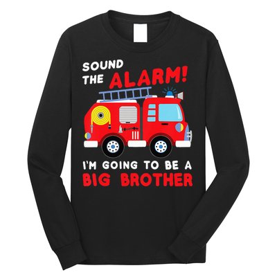 Firetruck I'm Going To Be A Big Brother New Baby Long Sleeve Shirt