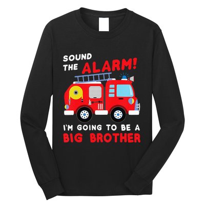 Firetruck I'm Going To Be A Big Brother New Baby Long Sleeve Shirt