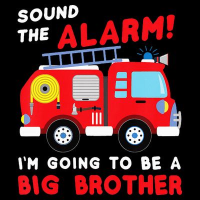 Firetruck I'm Going To Be A Big Brother New Baby T-Shirt