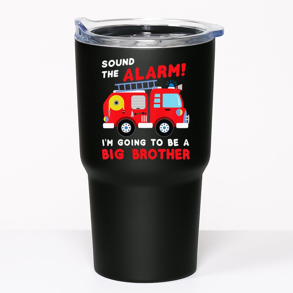 Firetruck I'm Going To Be A Big Brother New Baby Tumbler