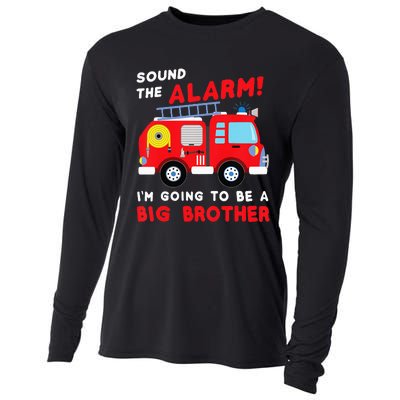 Firetruck I'm Going To Be A Big Brother New Baby Cooling Performance Long Sleeve Crew