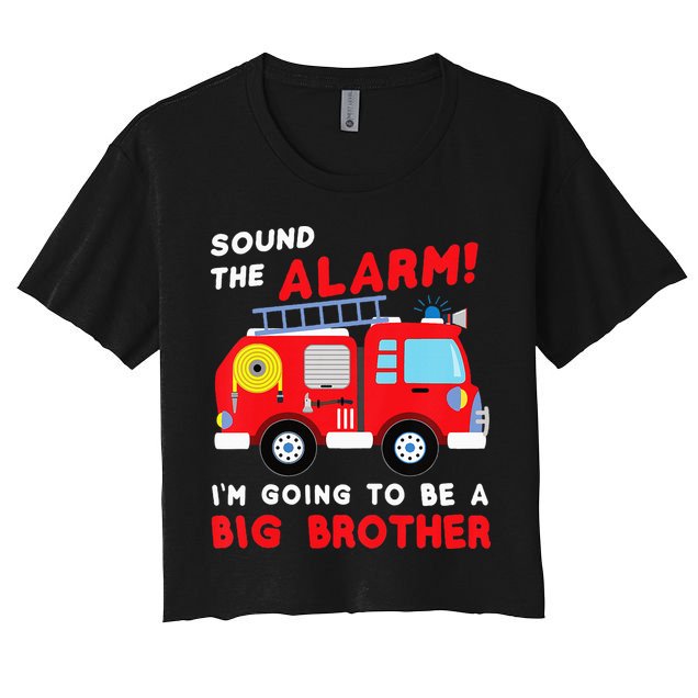 Firetruck I'm Going To Be A Big Brother New Baby Women's Crop Top Tee