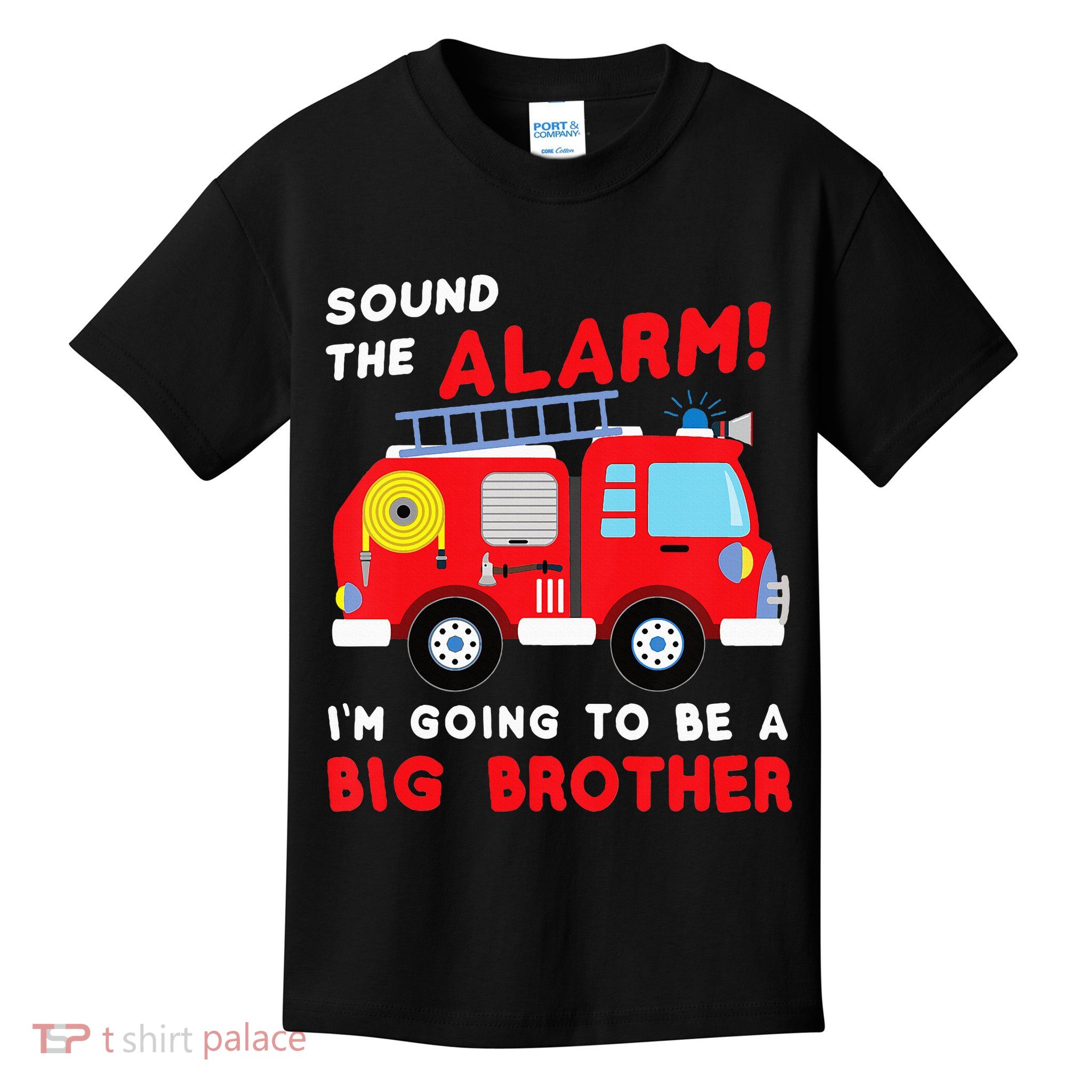 Firetruck I'm Going To Be A Big Brother New Baby Kids T-Shirt