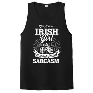 Funny irish girl woman speak fluent sarcasm St Patricks day PosiCharge Competitor Tank