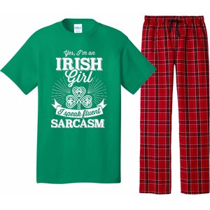 Funny irish girl woman speak fluent sarcasm St Patricks day Pajama Set