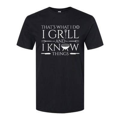 Fun I Grill And Know Things Meat Lover Barbecue Dad Softstyle® CVC T-Shirt