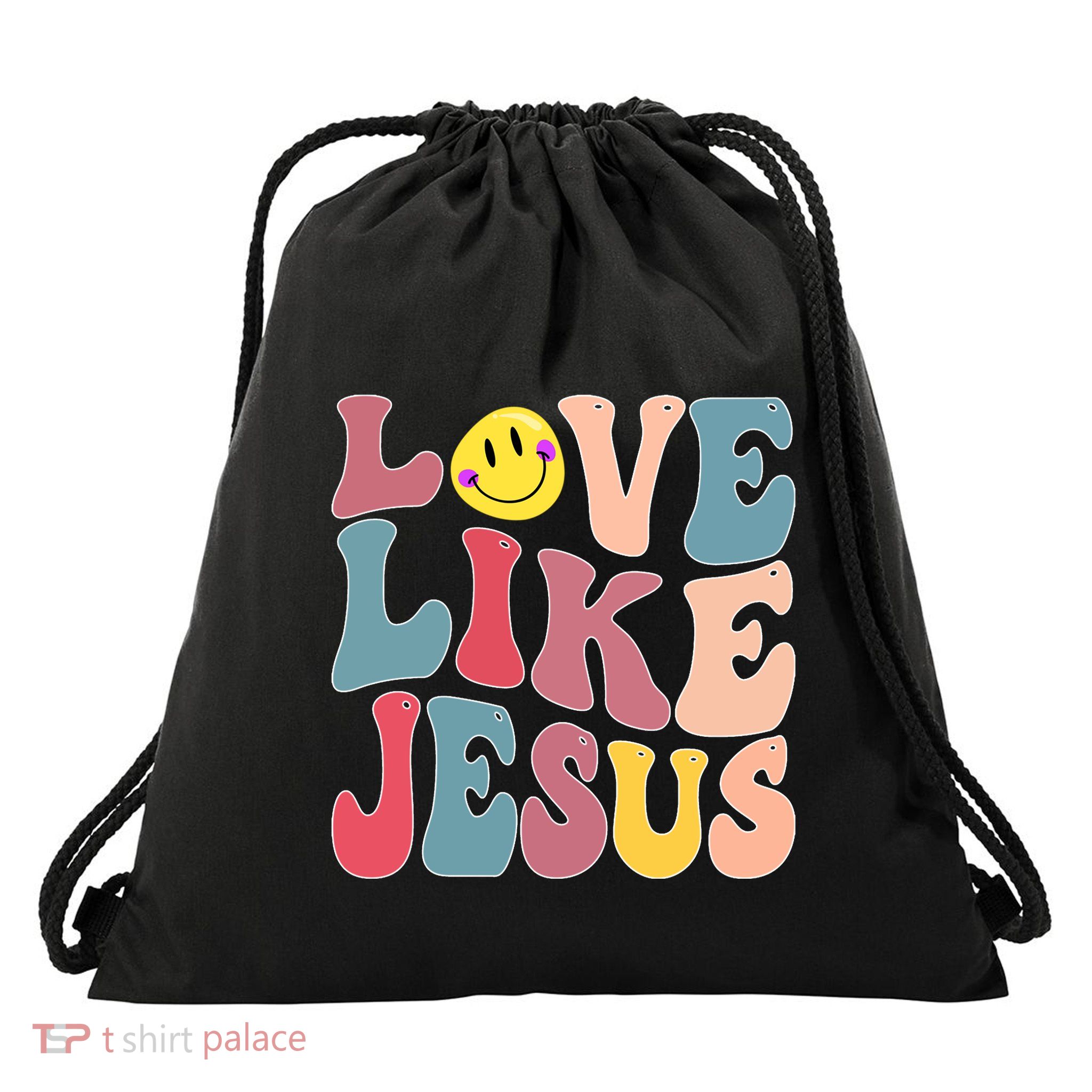 Faith In God Love Like Jesus Blessed Thankful Christian Drawstring Bag