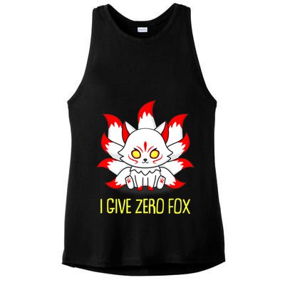 Funny I Give Zero Fox Japanese Nine Tail Fox Ladies PosiCharge Tri-Blend Wicking Tank