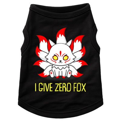 Funny I Give Zero Fox Japanese Nine Tail Fox Doggie Tank