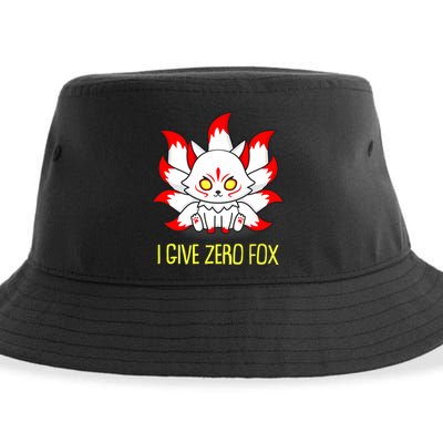 Funny I Give Zero Fox Japanese Nine Tail Fox Sustainable Bucket Hat