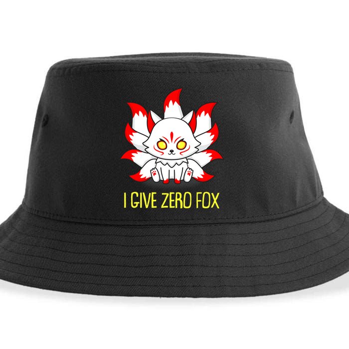Funny I Give Zero Fox Japanese Nine Tail Fox Sustainable Bucket Hat
