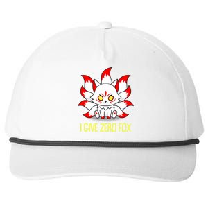 Funny I Give Zero Fox Japanese Nine Tail Fox Snapback Five-Panel Rope Hat