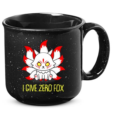 Funny I Give Zero Fox Japanese Nine Tail Fox 15oz Campfire Ceramic Mug