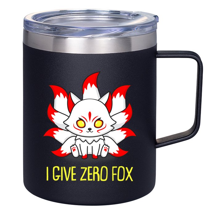 Funny I Give Zero Fox Japanese Nine Tail Fox 12oz Stainless Steel Coffee Mug