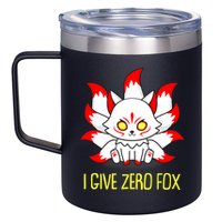Funny I Give Zero Fox Japanese Nine Tail Fox 12oz Stainless Steel Coffee Mug