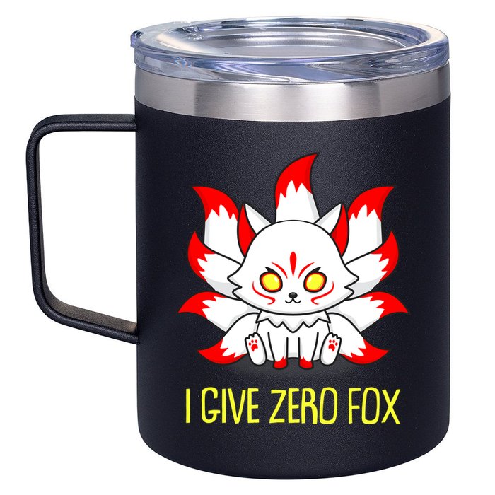 Funny I Give Zero Fox Japanese Nine Tail Fox 12oz Stainless Steel Coffee Mug