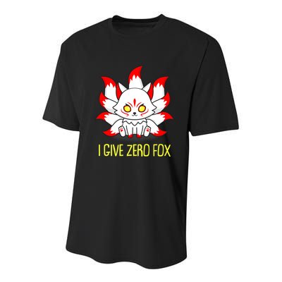 Funny I Give Zero Fox Japanese Nine Tail Fox Youth Performance Sprint T-Shirt