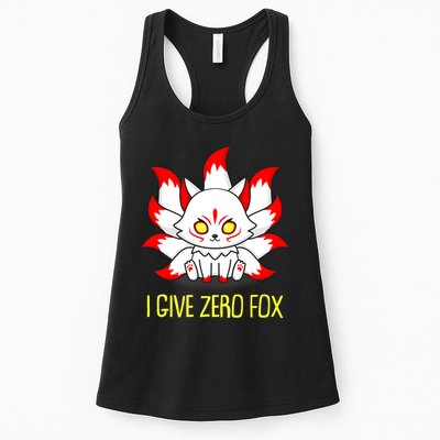 Funny I Give Zero Fox Japanese Nine Tail Fox Womens Tank Top