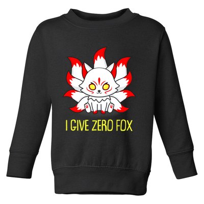 Funny I Give Zero Fox Japanese Nine Tail Fox Toddler Sweatshirt