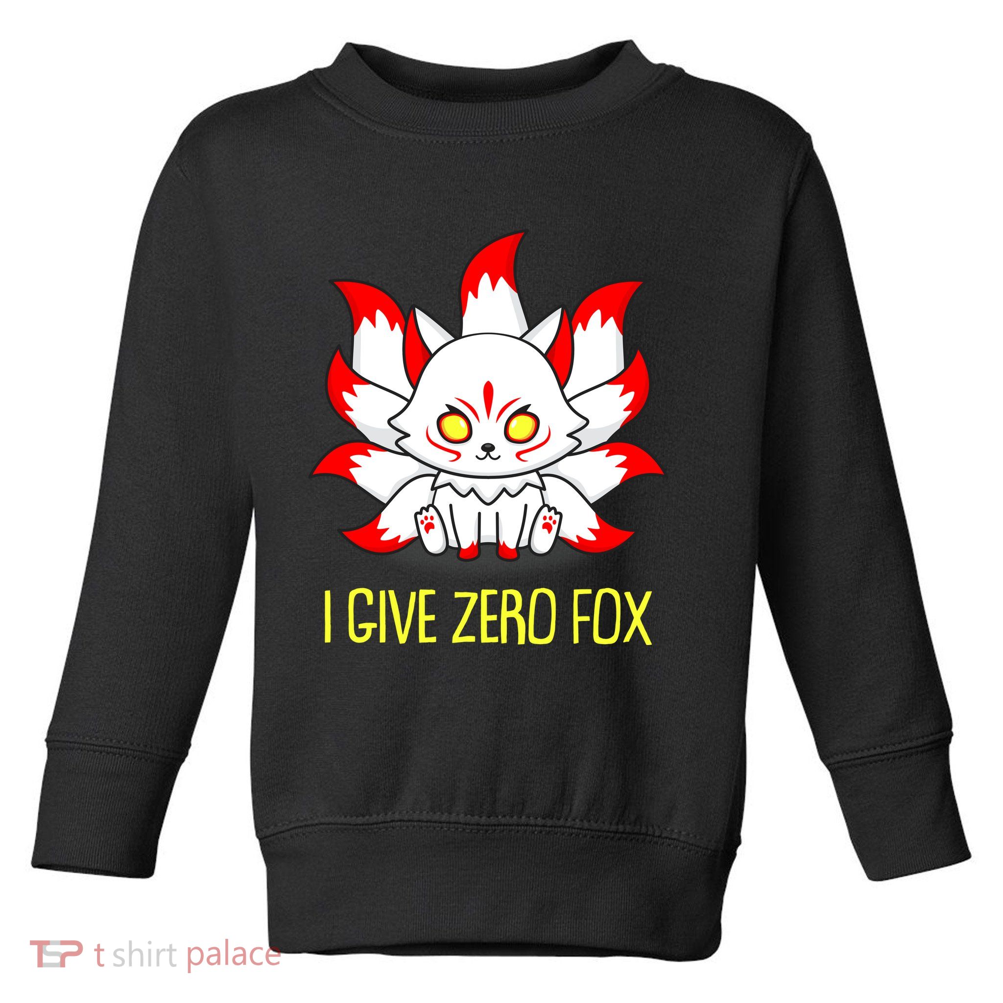 Funny I Give Zero Fox Japanese Nine Tail Fox Toddler Sweatshirt