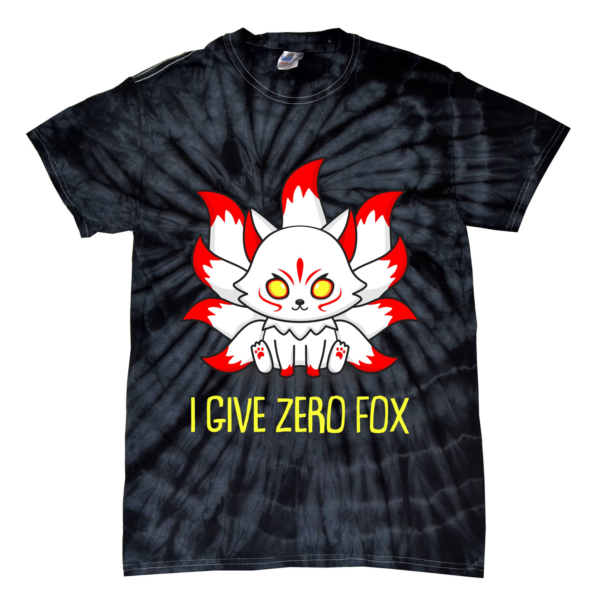 Funny I Give Zero Fox Japanese Nine Tail Fox Tie-Dye T-Shirt