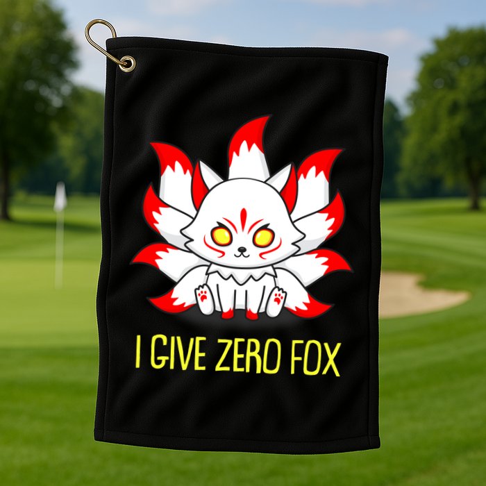 Funny I Give Zero Fox Japanese Nine Tail Fox Golf Towel