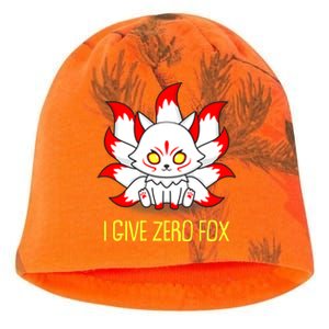 Funny I Give Zero Fox Japanese Nine Tail Fox Kati - Camo Knit Beanie