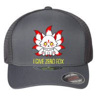 Funny I Give Zero Fox Japanese Nine Tail Fox Flexfit Unipanel Trucker Cap