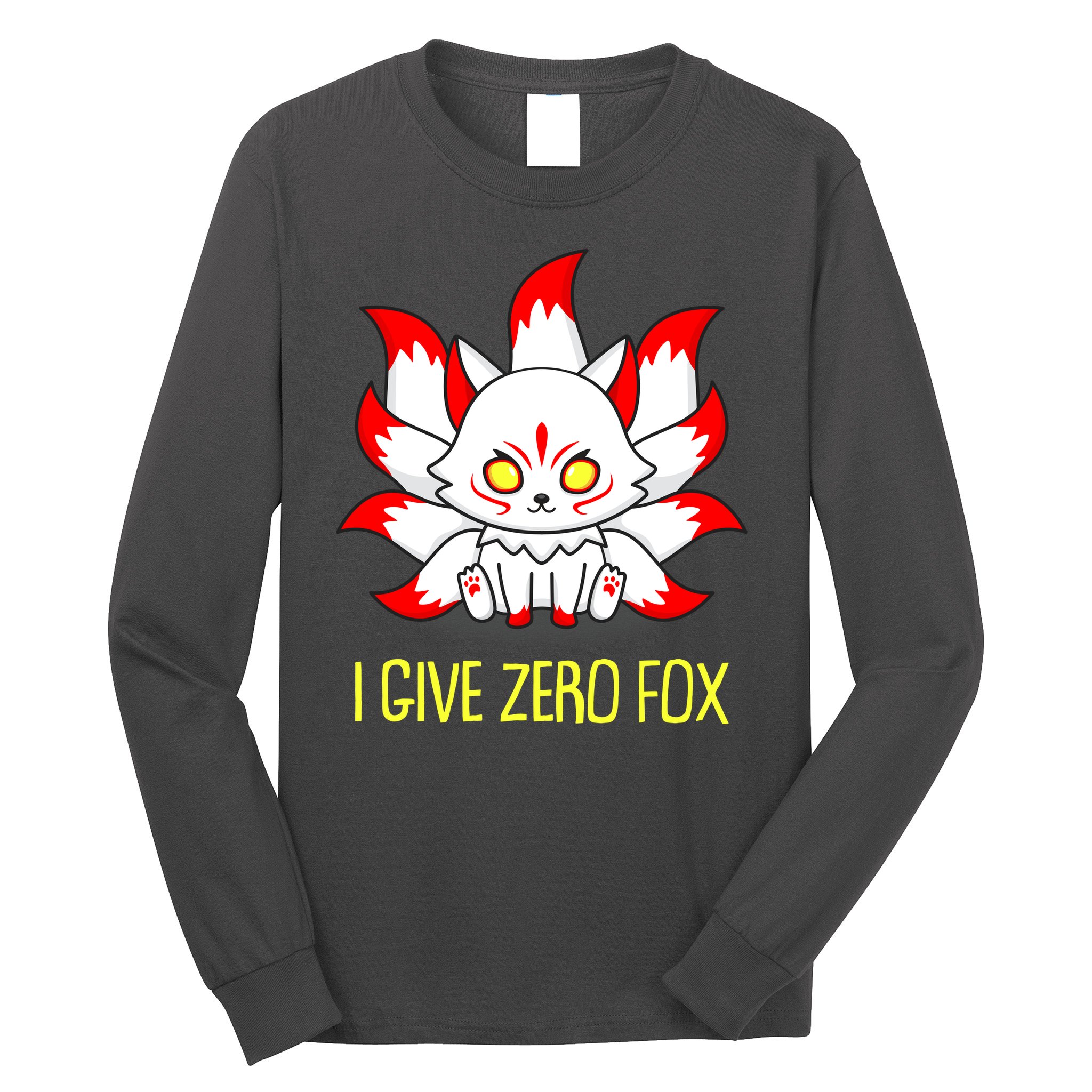 Funny I Give Zero Fox Japanese Nine Tail Fox Long Sleeve Shirt