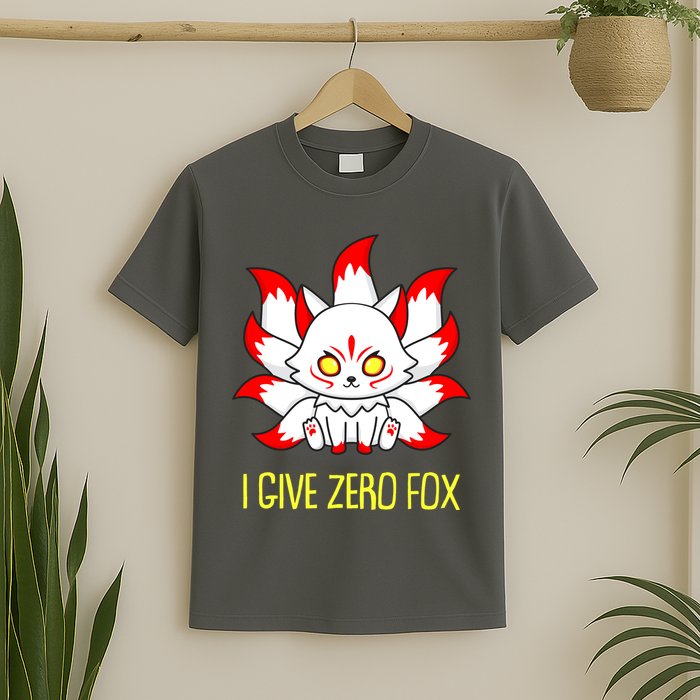 Funny I Give Zero Fox Japanese Nine Tail Fox T-Shirt